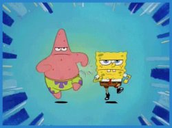 Spongebob and Patrick Running Meme Template