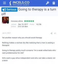 Incel logic therapy Meme Template