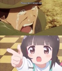 Cute Anime Girl Finger-Gun Meme Template