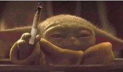 Baby Yoda With Blunt Meme Template