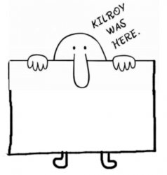 Kilroy sign Meme Template