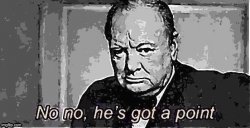 Winston Churchill no no he’s got a point sharpened posterized jp Meme Template