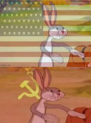 American v Communist Bugs Bunny Meme Template