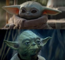 Baby Yoda - Old Yoda Meme Template