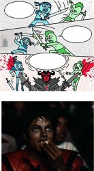 Sword Fight and Michal Jackson popcorn Meme Template