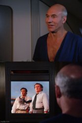 Picard Smiles At Screen Meme Template