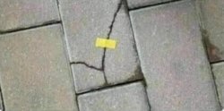 Brick held with a yellow tape Meme Template