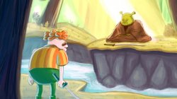Carl meets Shrek in the woods Meme Template