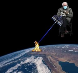 Bernie Space Laser Meme Template