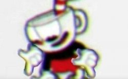 Cuphead pointing down Meme Template