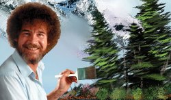 Bob Ross Hard in the paint Meme Template