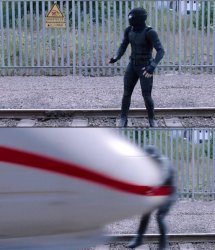 Spiderman getting hit by a plane Meme Template