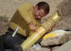 Kirk manufacturing a cannon Meme Template