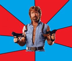 Chuck Norris With Guns Meme Template