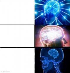 De-expanding brain 3 panels Meme Template