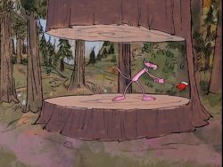 Pink panther cutting trees Meme Template
