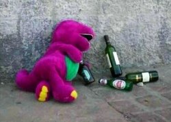 Alcoholic Barney Meme Template
