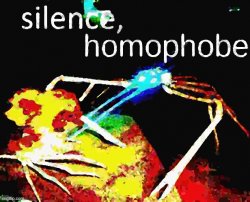 Silence homophobe deep-fried posterized Meme Template