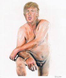 Trump nude drawing Meme Template