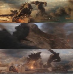 Godzilla slaps Kong Meme Template