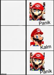 Mario SMG4 Panik Kalm Panik Meme Template