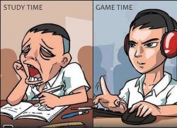 Study time vs game time Meme Template