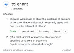 Tolerant definition Meme Template