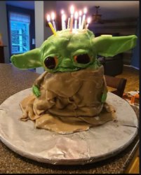 Baby Yoda Cake Fail Meme Template