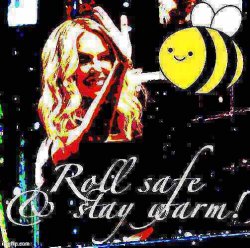 Beez/Kami propaganda roll safe & stay warm deep-fried 2 Meme Template