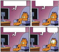 Garfield watching TV Meme Template