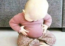 Baby looking at stomach Meme Template