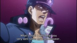 JoJo's Bizarre Adventure Jotaro underwater Meme Template