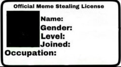 official meme stealing license Meme Template