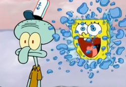 Spongebob breaking through window Meme Template