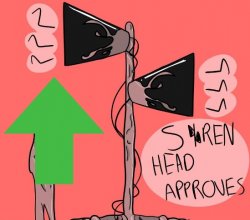 Siren Head Approves upvote Meme Template