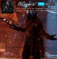 Cayde-6 Announcement Template Meme Template