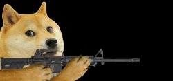 Doge with gun Meme Template