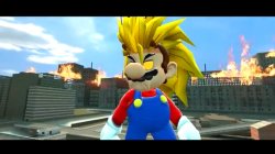 Super Sayian Mario Meme Template
