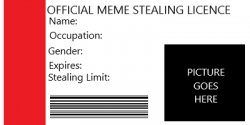 2021 Meme Stealing Licence (Edited) Meme Template