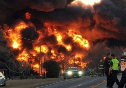 texas fuel train blows up explosion fireball Meme Template