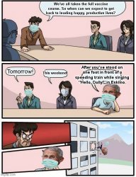 Boardroom Meeting Question with Dr. Fauci Meme Template