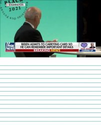 Joe Biden admits to carrying card Meme Template