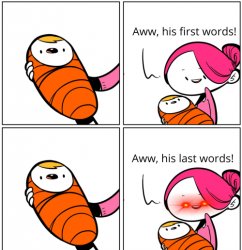 Aww, His Last Words Meme Template