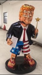 golden Trump statue Meme Template