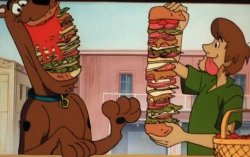 Shaggy and Scooby eating Meme Template