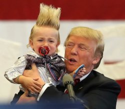 Trump and scared baby Meme Template