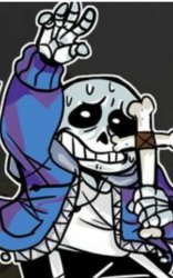 Sans with a cross Meme Template