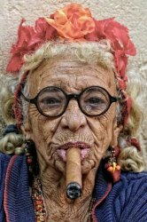 Old lady smoking cigar Meme Template