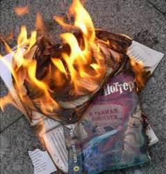 Harry Potter book burning Meme Template
