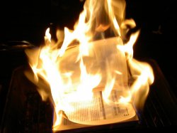 Book burning Meme Template